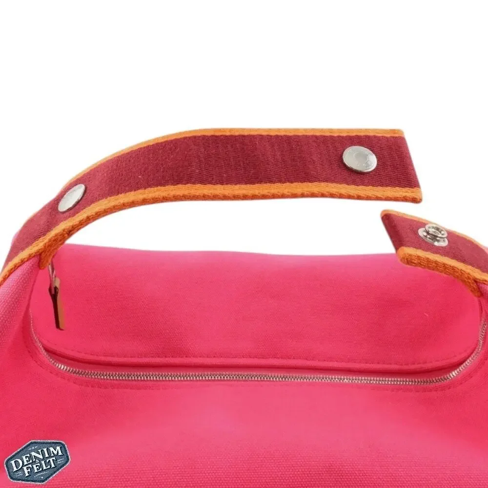 Hermès Hibiscus Pink Canvas Toile Bride-A-Brac Small‎ Travel Case/Vanity Bag